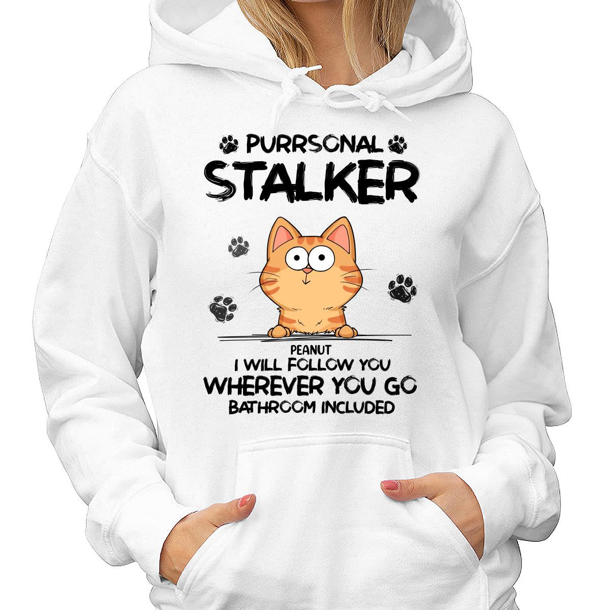 Purrsonal Stalker Funny Cats Expressions Personalized Shirt