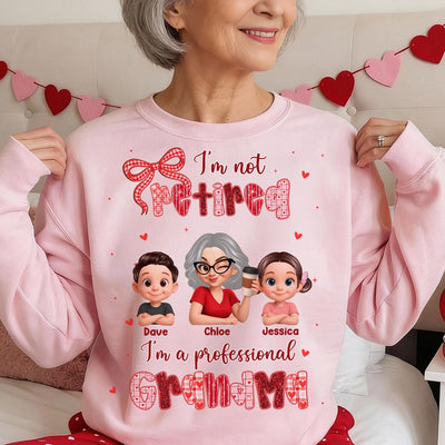 Coquette Not Retired Professional Grandma - Personalized Shirt - Gift For Grandma, Funny Shirt For Grandma