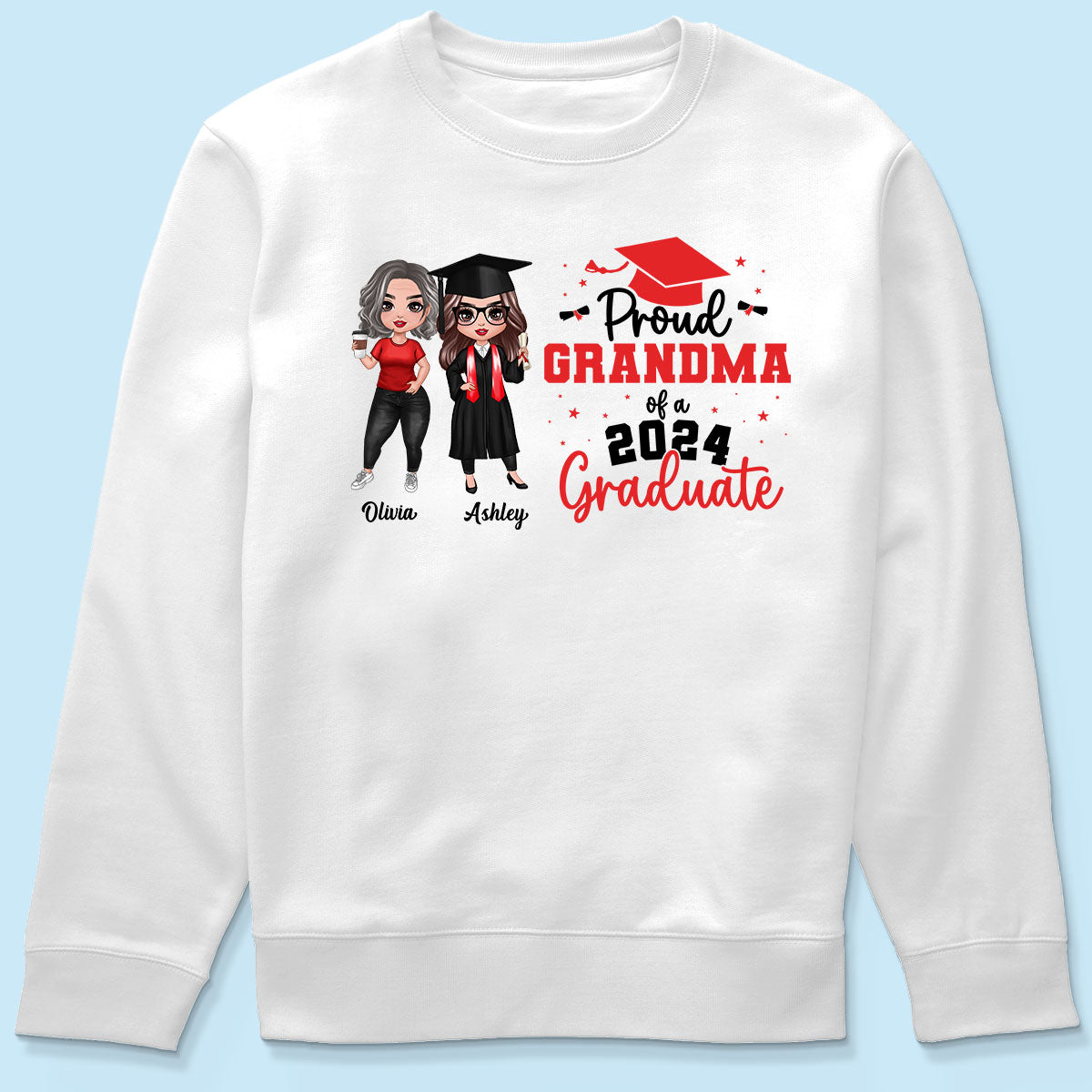 Proud Mom Grandma Of A 2024 Graduate Personalized Shirt