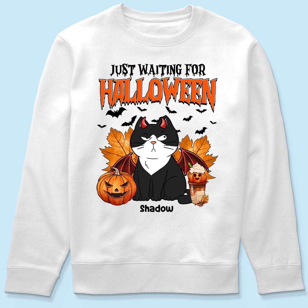 Funny Naughty Cats Just Waiting For Halloween Personalized Shirt