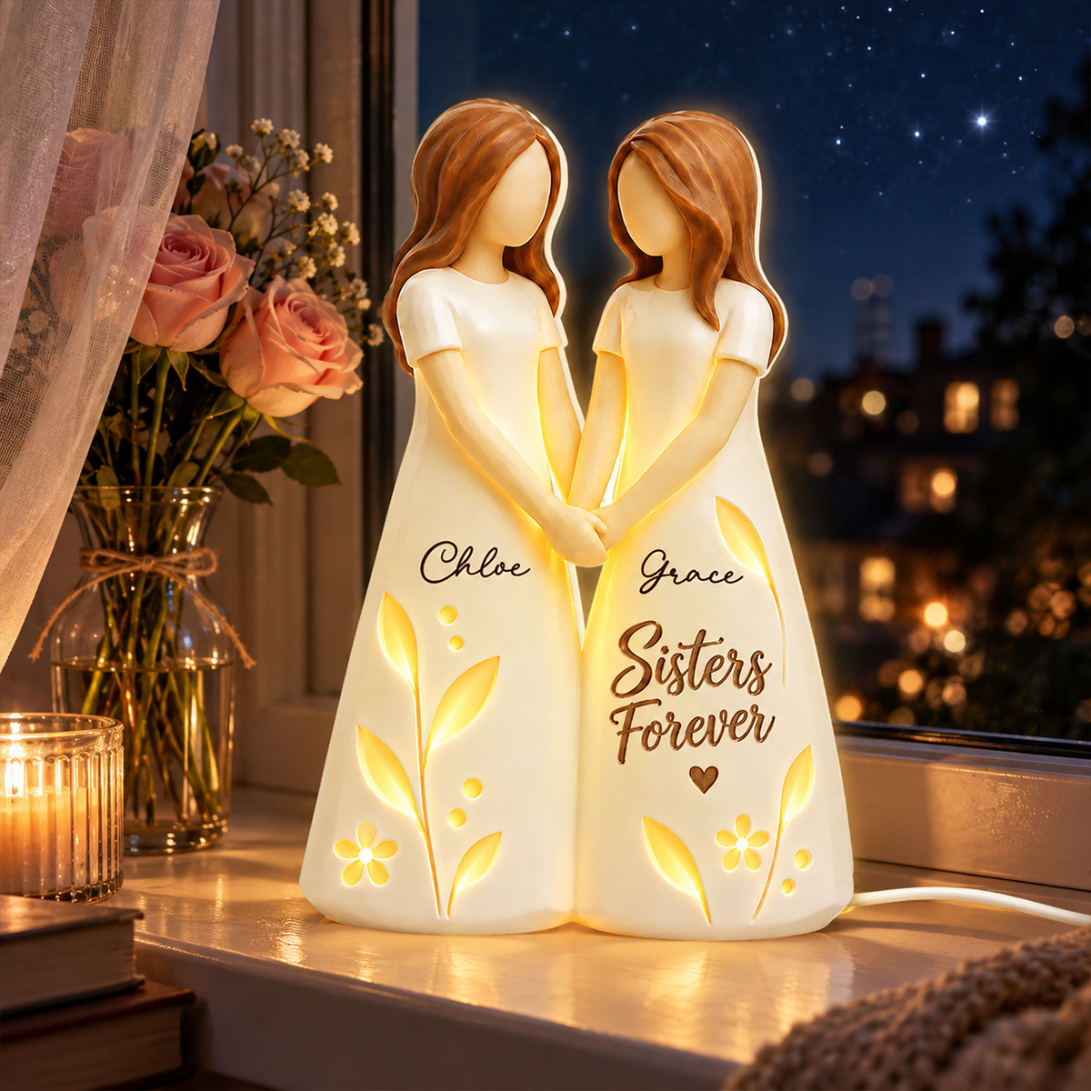 Besties Forever, Sisters Forever - Personalized Light Box - Christmas Birthday Gift For Girl, Woman