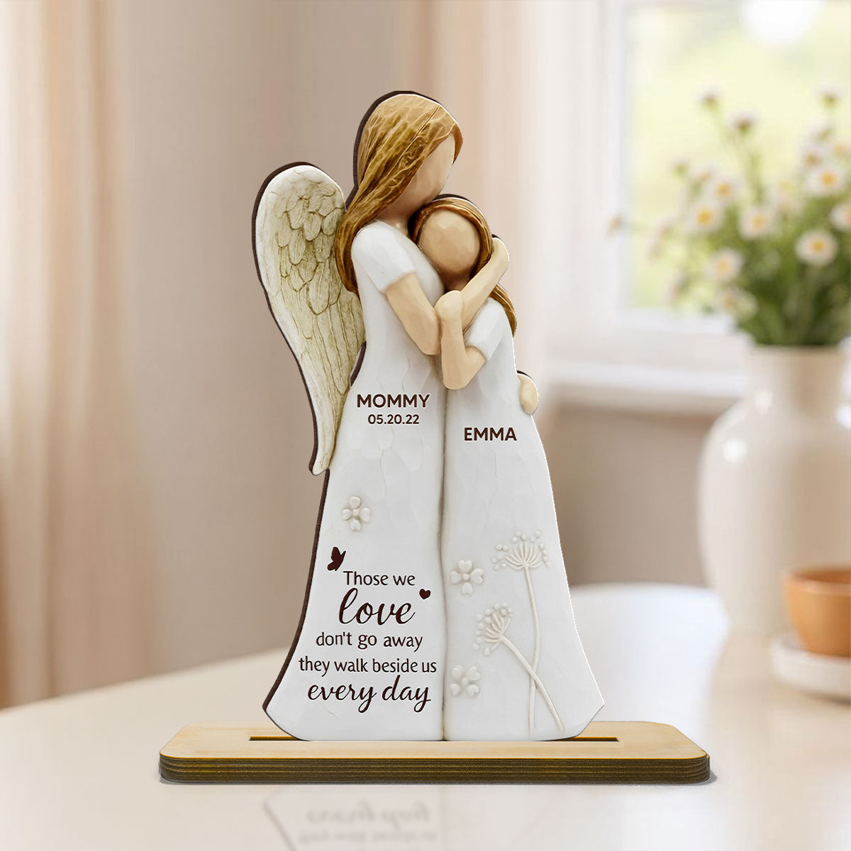 Those We Love Don't Go Away Mom Dad 3D Effect Personalized Standing Wooden Plaque, Sympathy gift, Memorial keepsake