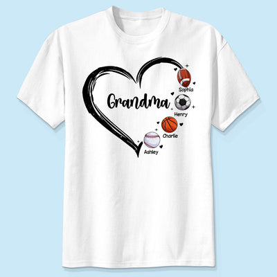 Sport Grandma Mom Heart Personalized Shirt