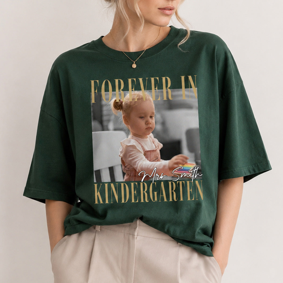 Forever In My School Era – Personalized Photo Shirt – Custom Name & Grade Back To School Shirt