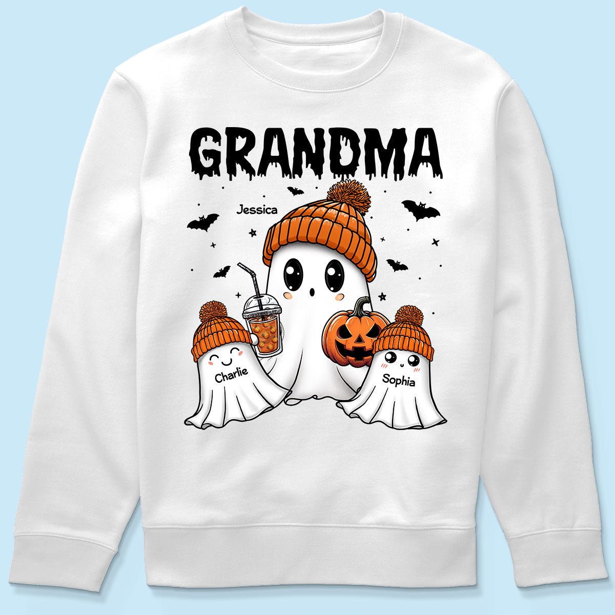 Boo Grandma Grandkids Fall Season Halloween Personalized Shirt