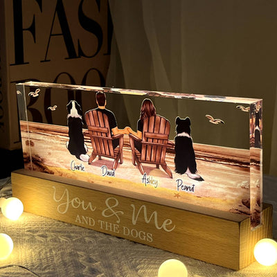 Couple You Me And The Dogs Cats Retro Vintage Personalized LED Night Light, Heartfelt  Gift For Dog Lovers, Gift For Cat Lovers