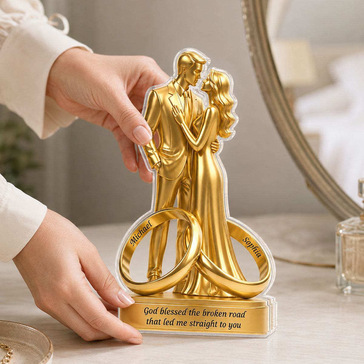 Wedding Couple Romantic Anniversary - Personalized Acrylic Block Plaque - Anniversary Gift, Gift For Couple