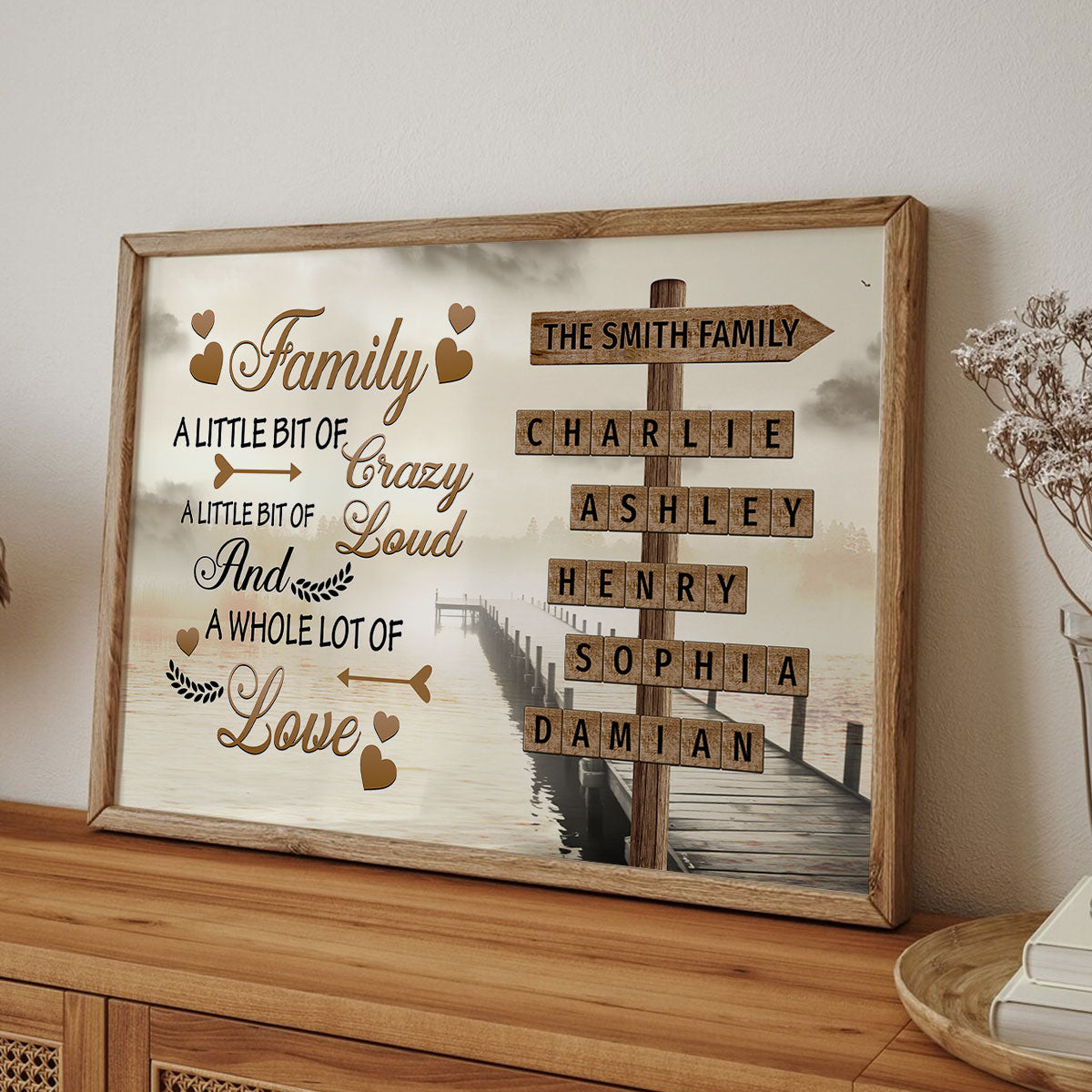 Family A Little Bit Of Crazy Crossword Puzzle Art Personalized Poster