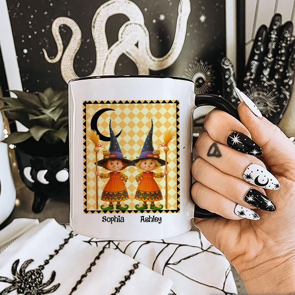 We're not Sugar & Spice Witch Besties Personalized Mug, Halloween Gift for Best Friends