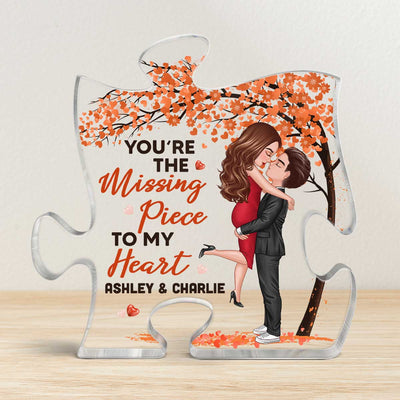 Hugging Couple Under Tree Personalized Acrylic Puzzle Plaque