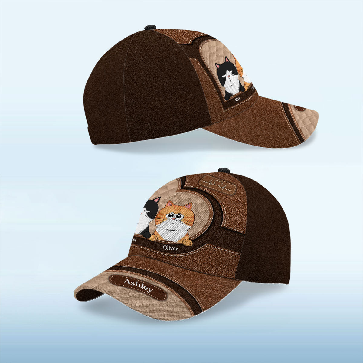 Peeking Cats Personalized Classic Cap, Gift For Cat Dad, Cat Mom