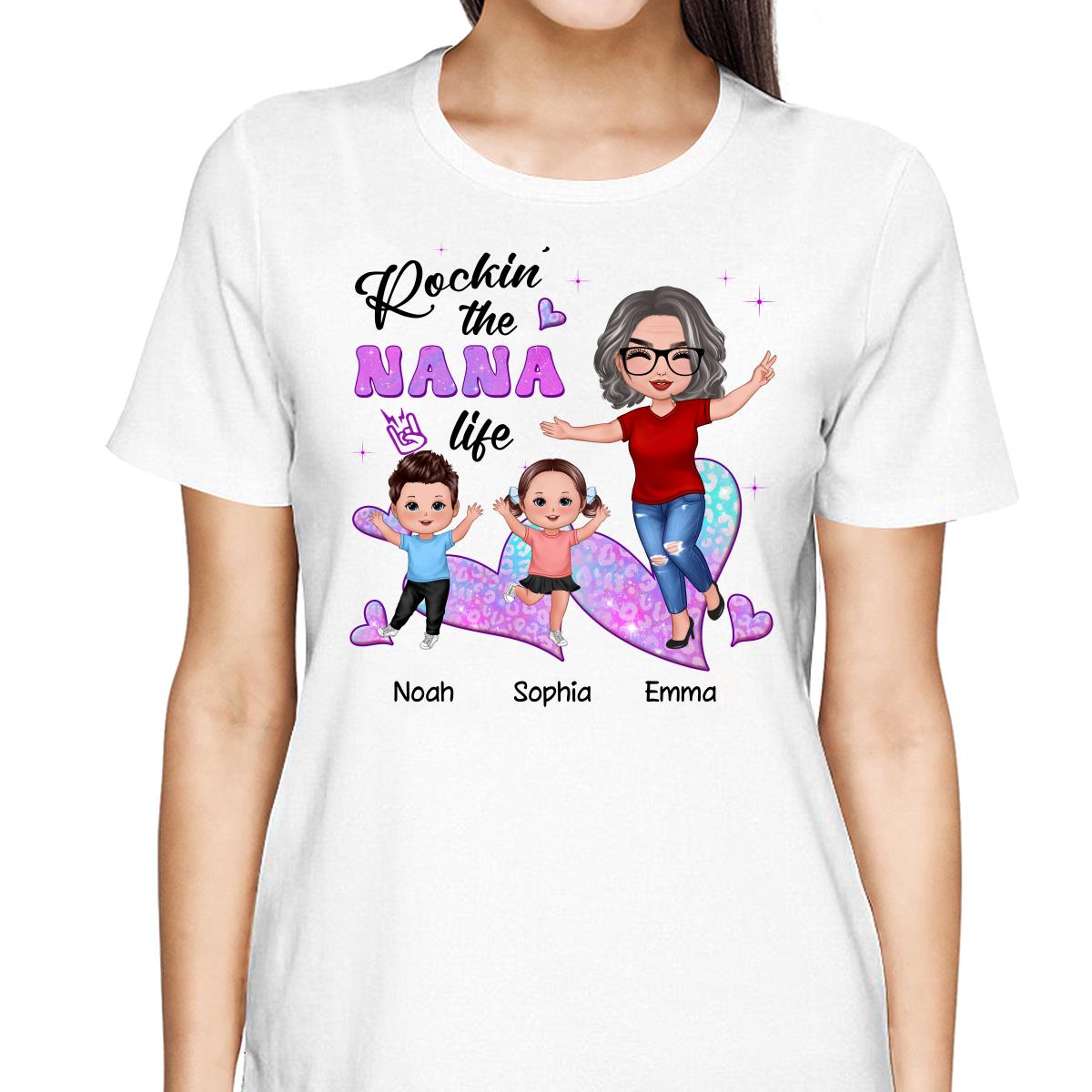 Rockin‘ Grandma Life Galaxy Leopard Personalized Shirt