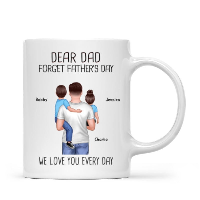 Happy Father‘s Day Dad Holding Kids Personalized Mug