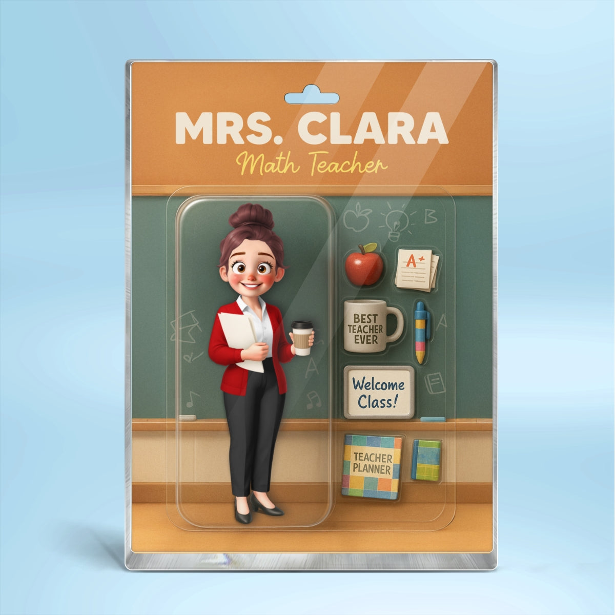 3D Effect Teacher Figure Style Personalized Acrylic Block Plaque, Back To School Gift For Teacher, Colleagues