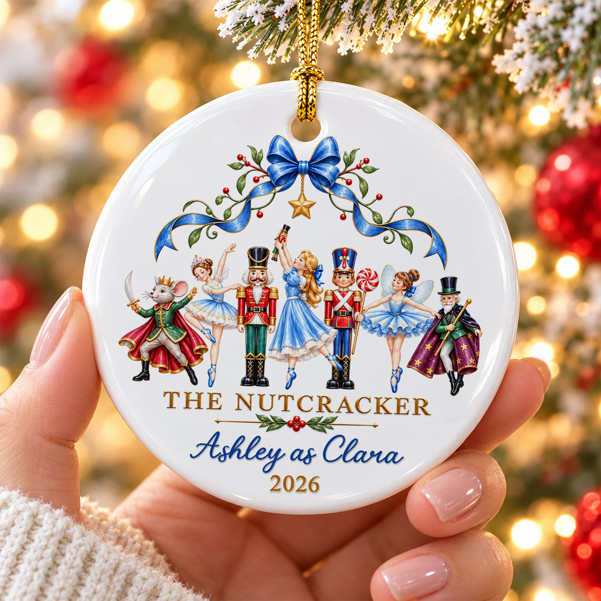The Nutcracker Custom Name And Character - Personalized Ceramic Ornament - Christmas Gift For Ballet Dancers, Girls, Kids