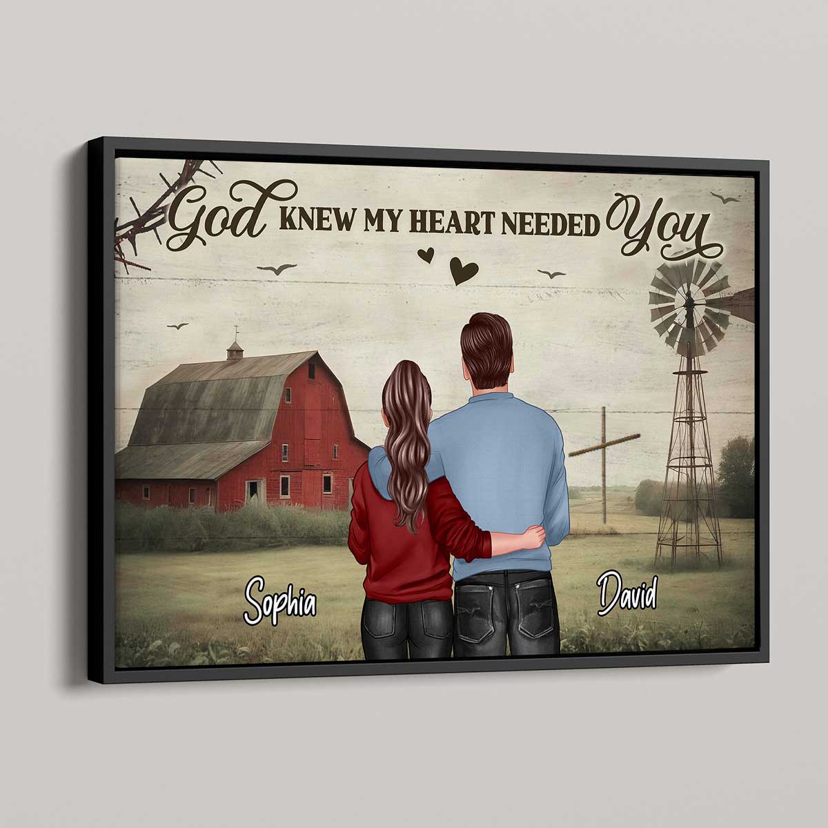 God Knew My Heart Needed You Couple Back View Personalized Poster