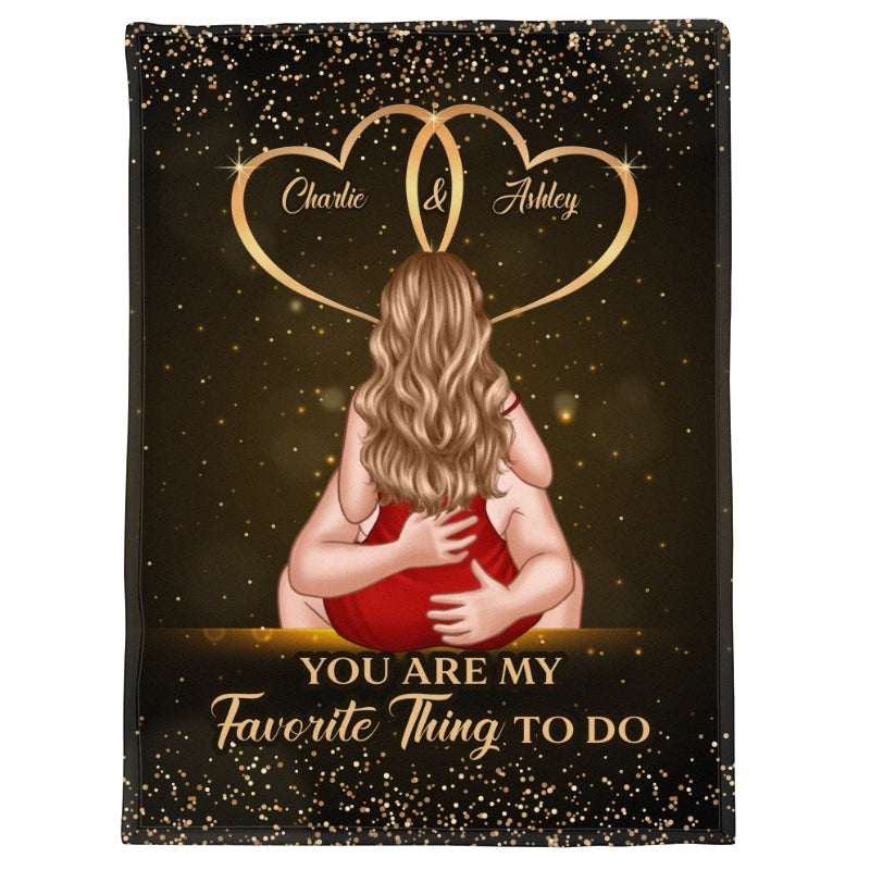 Couple Kiss Passionate Love Gift For Him For Her Personalized Fleece Blanket