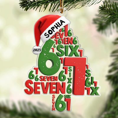 Trending Christmas Tree Six Seven - Personalized Acrylic Ornament - Christmas Gift for Kids, Grandskids