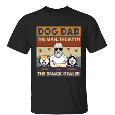 Dog Dad The Man The Myth The Snack Dealer Retro Personalized Shirt