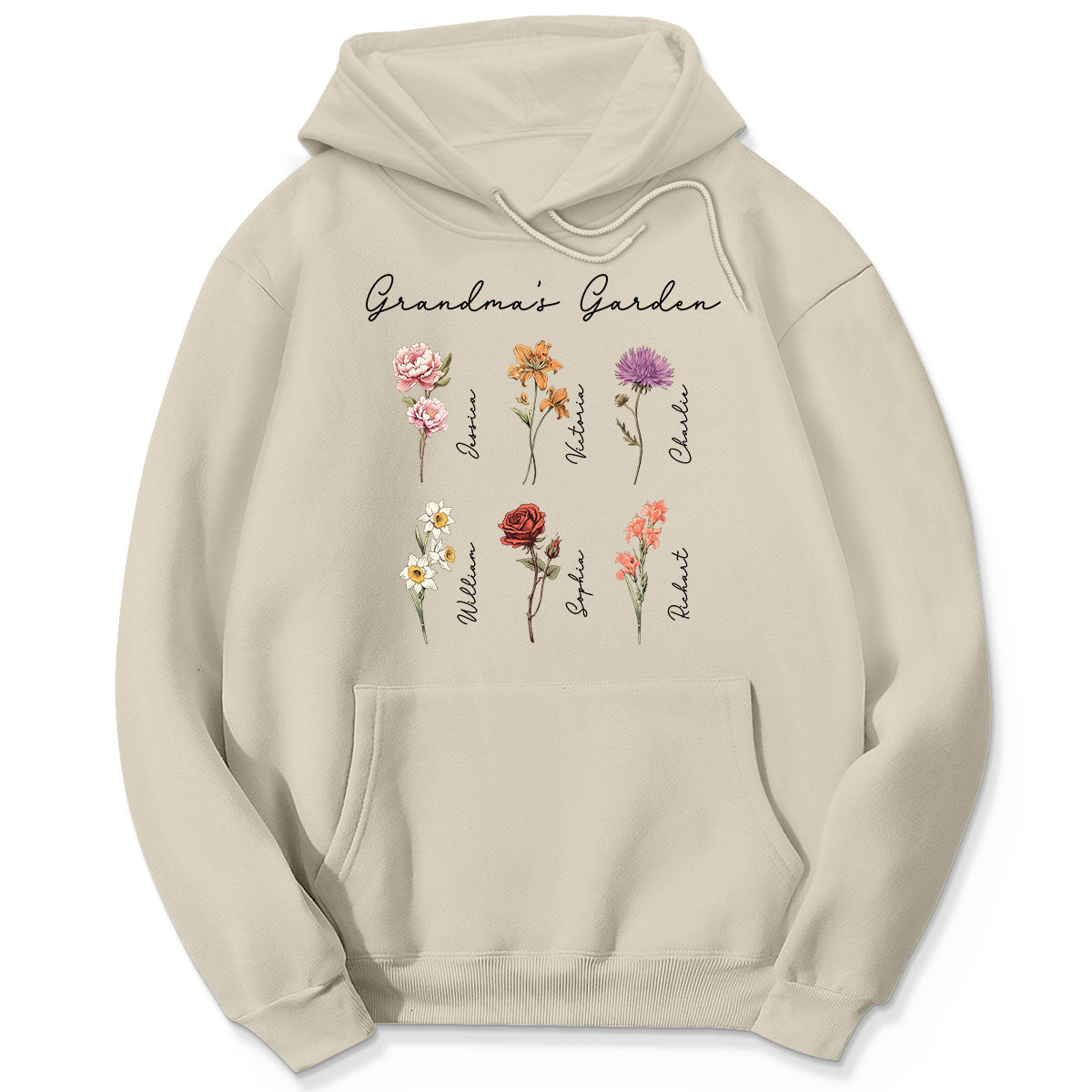 Grandma Mom Garden Vintage Birth Month Flowers Mother‘s Day Gift Personalized Shirt