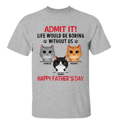 Life Would Be Boring Without Us Watercolor Cute Cats Personalized Shirt