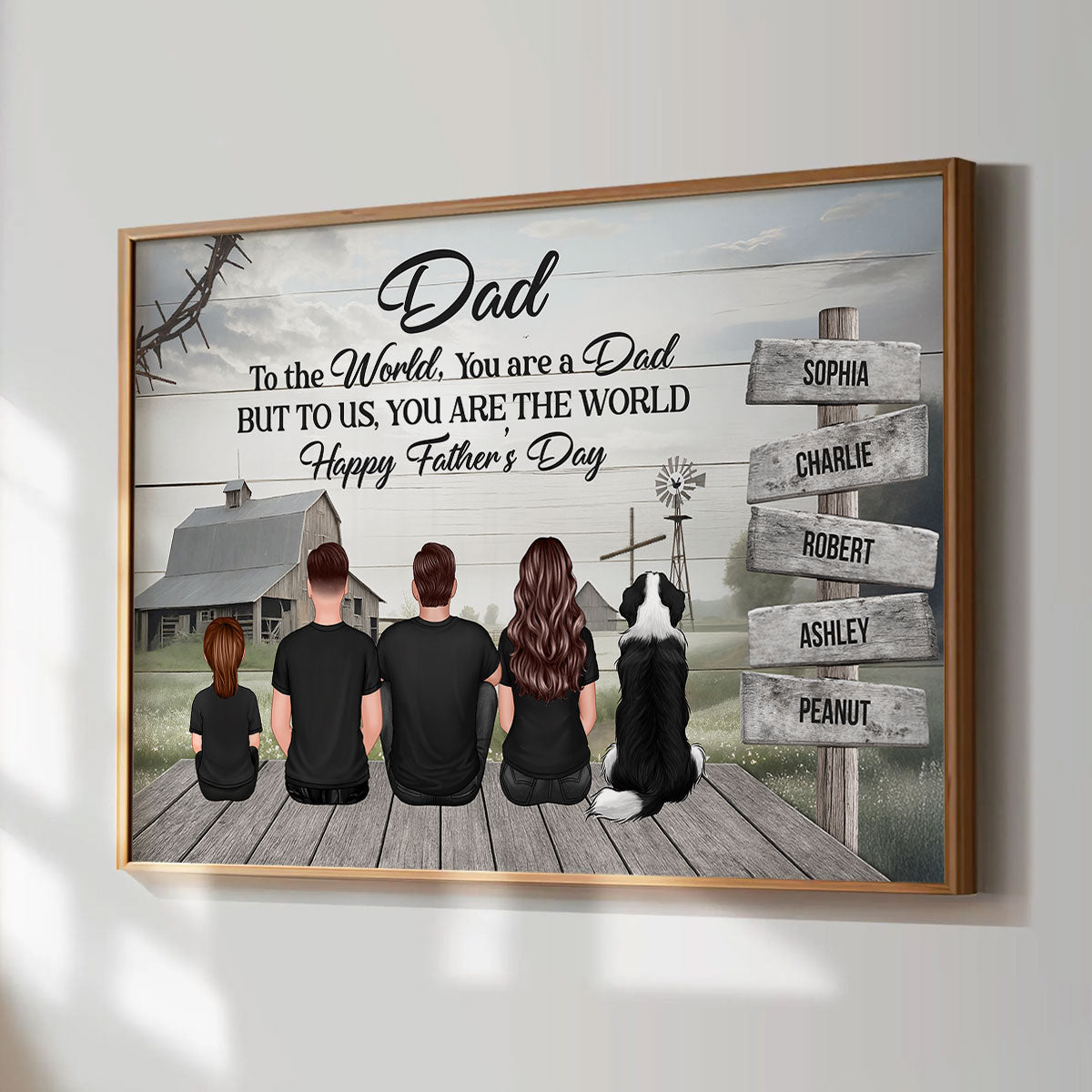 Christian Family Dad You Are The World Personalized Poster, Father's Day Gift For Dad