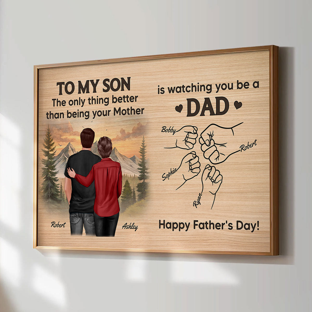 From Mom Dad To Son Watching You Be A Dad Personalized Poster, Gift For Son