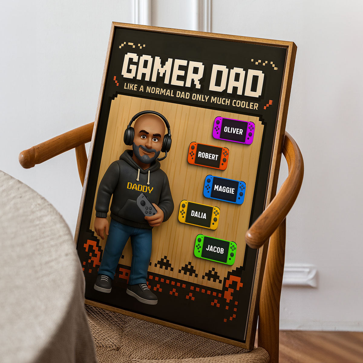 Gamer Dad Cooler Personalized Poster, Father's Day gift for Gamer Dad, Gift for Husband