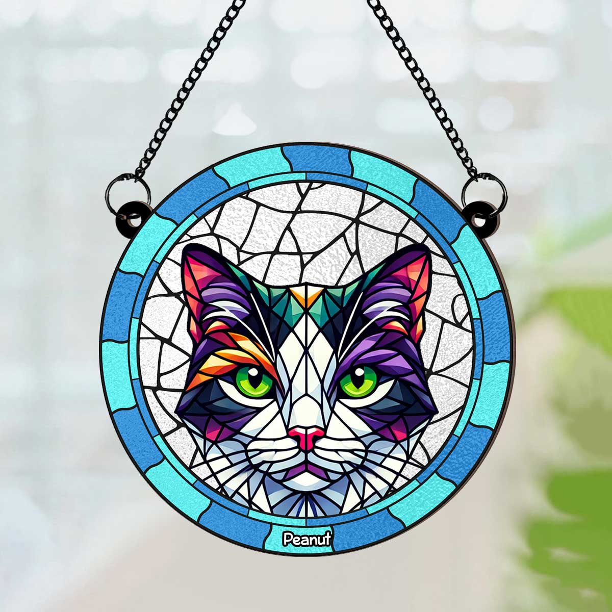 Custom Cat Memorial Personalized Window Hanging Suncatcher Ornament, Sympathy Gift For Pet Owners, Pet Lovers