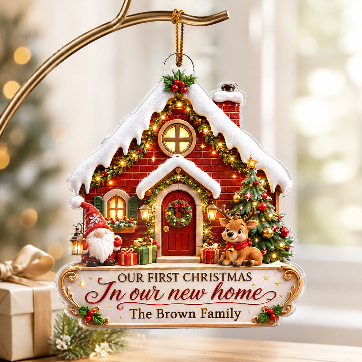 First Christmas in Our New Home - Personalized Acrylic Ornament - Housewarming Gift, New Home Decor