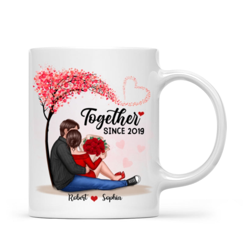 Couple Sitting Under Tree Together Since Personalized Mug