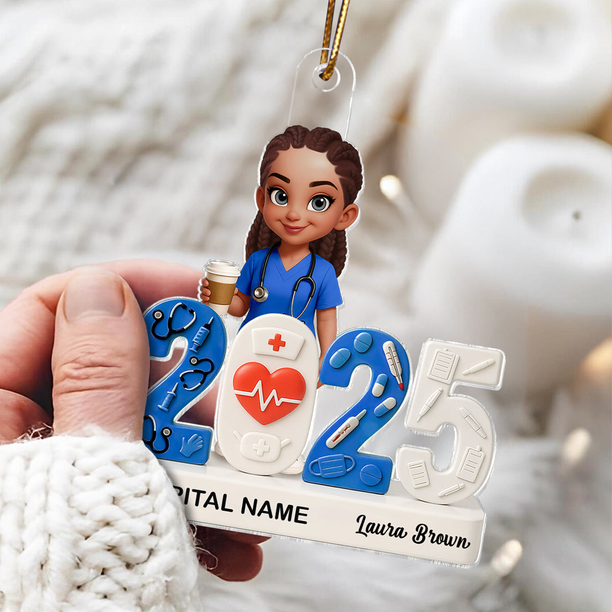 2025 Nurse - Personalized Acrylic Ornament - Christmas Gift for Nurse