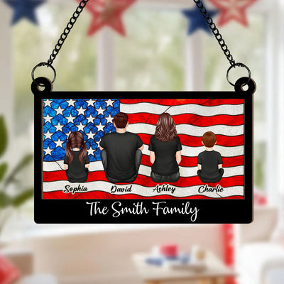 Nation Flag 4th Of July Personalized Suncatcher