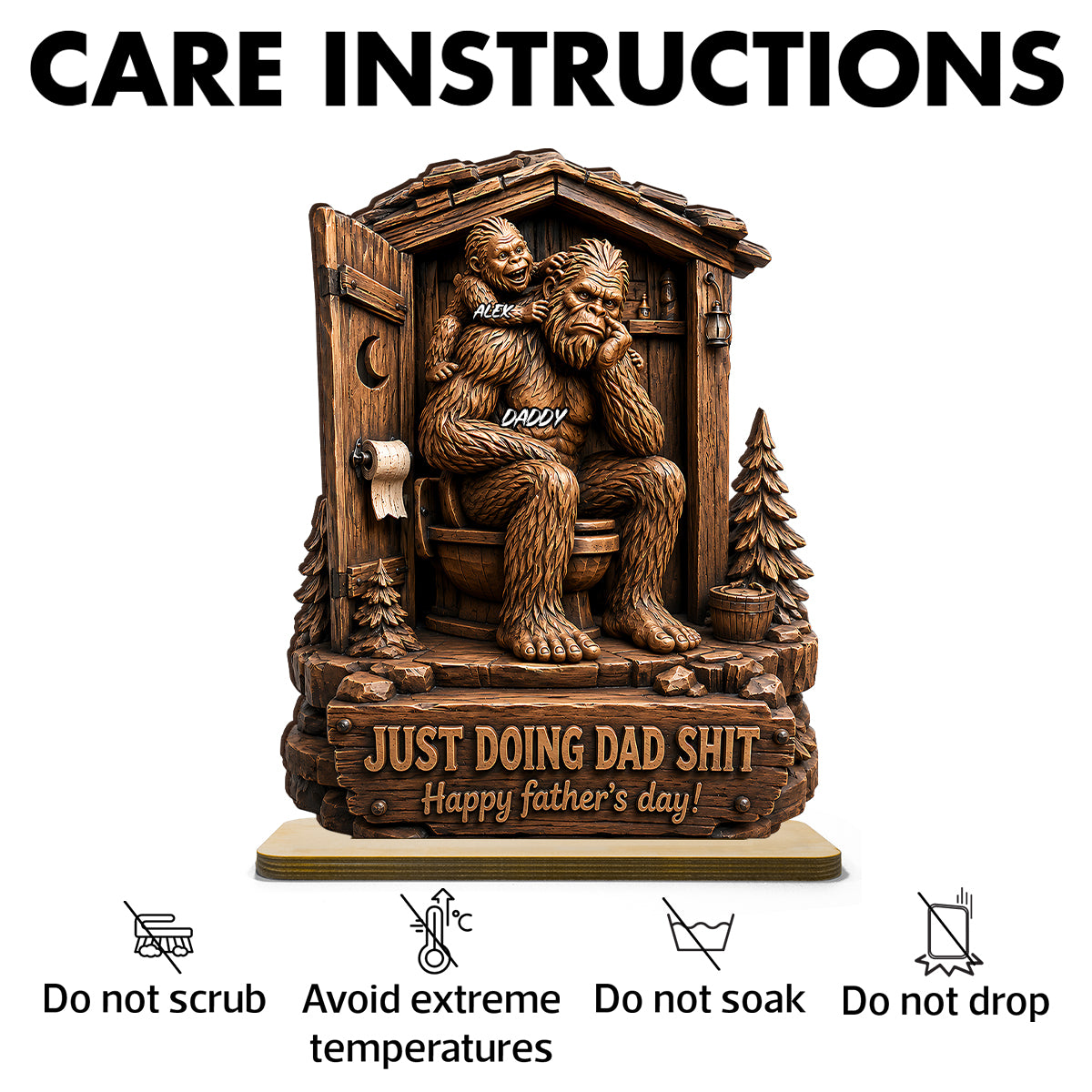 Just Doing Dad Sh*t - Personalized 2-Layered Wooden Plaque - Father's Day Gift for Dad, Husband