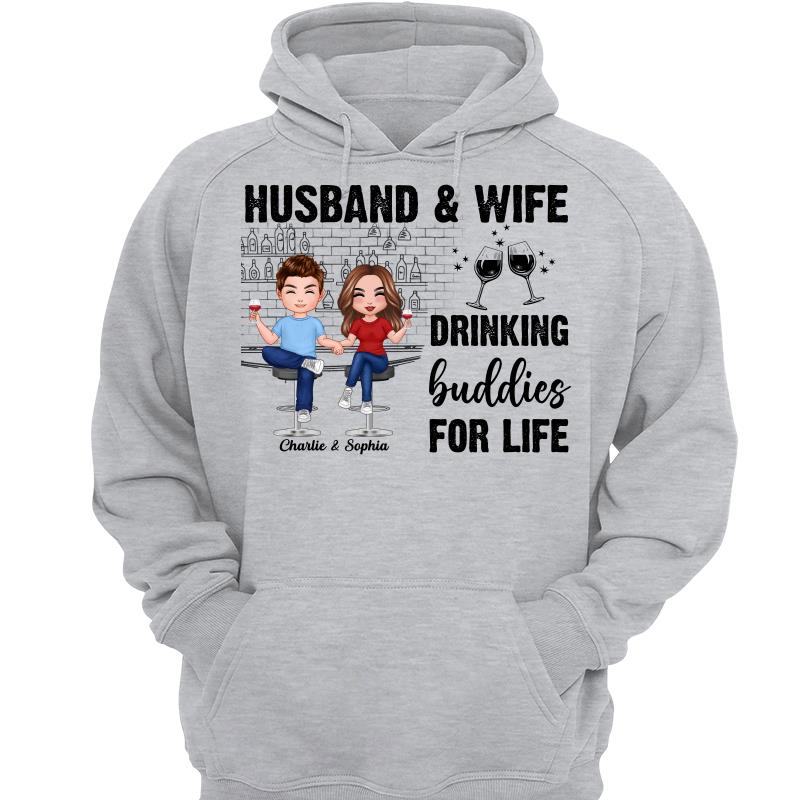 Couple Standing Drinking Buddies For Life Personalized Shirt