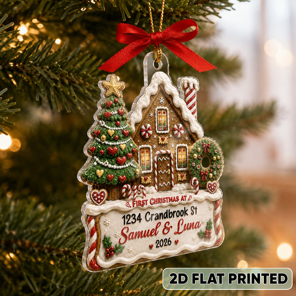 First Christmas In New Home - Personalized Acrylic Ornament - First Christmas Keepsake
