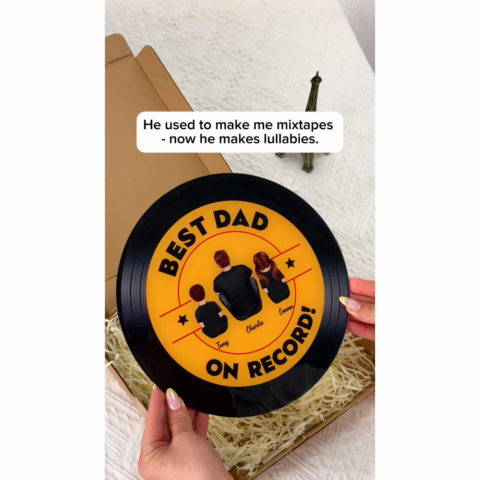 Best Dad Grandpa On Record Personalized Acrylic Record Plaque| Coolest Father's Day Gift For Dad, Grandpa