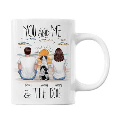 You And Me Beach Outline Personalized Mug, Gift For Him, For Her