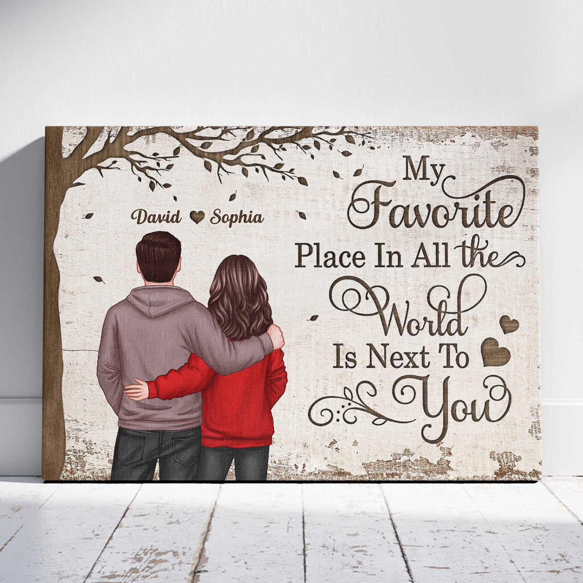 Favorite Place In The World Couple Back View - Personalized Poster - Unique Valentine's Day Gift For Him, Gift For Her