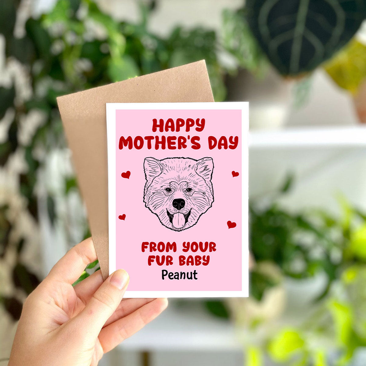 Happy Mother‘s Day From Your Fur Babies Dog Head Outline Personalized Postcard