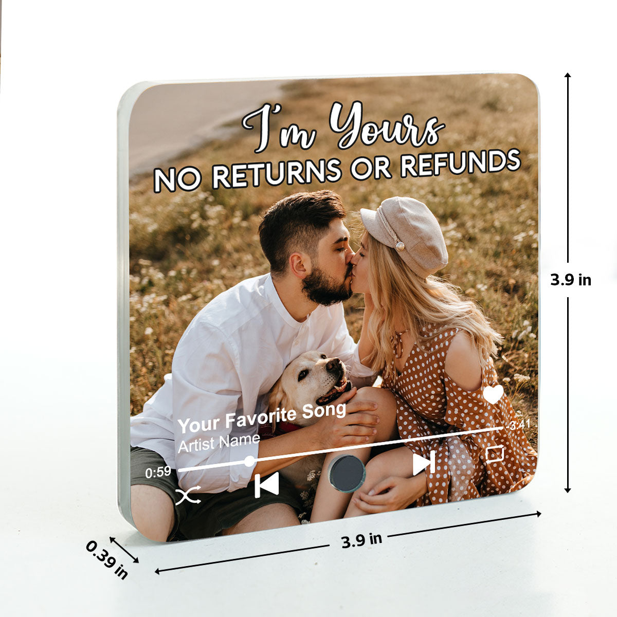 Couple Together Upload Photo Personalized Music Fridge Magnet, Heartfelt  Gift For Him, For Her, Husband, Wife