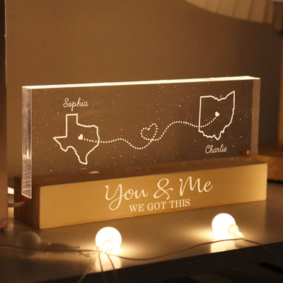 You & me we got this Personalized Acrylic LED Night Light, Heartfelt Anniversary Gift For Girlfriend, For Wife