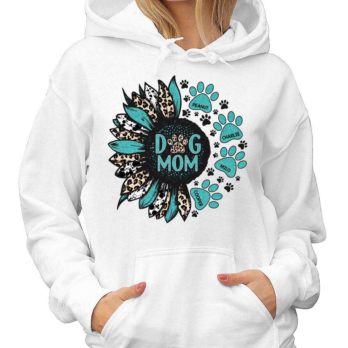 Sunflower Turquoise Cowhide Leopard Dog Cat Mom Personalized Shirt