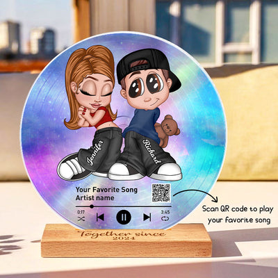 Y2K Couple Together Since Custom Vinyl Record Acrylic Song Plaque, Scannable QR Code, Personalized Birthday, Anniversary Gift for her and for him