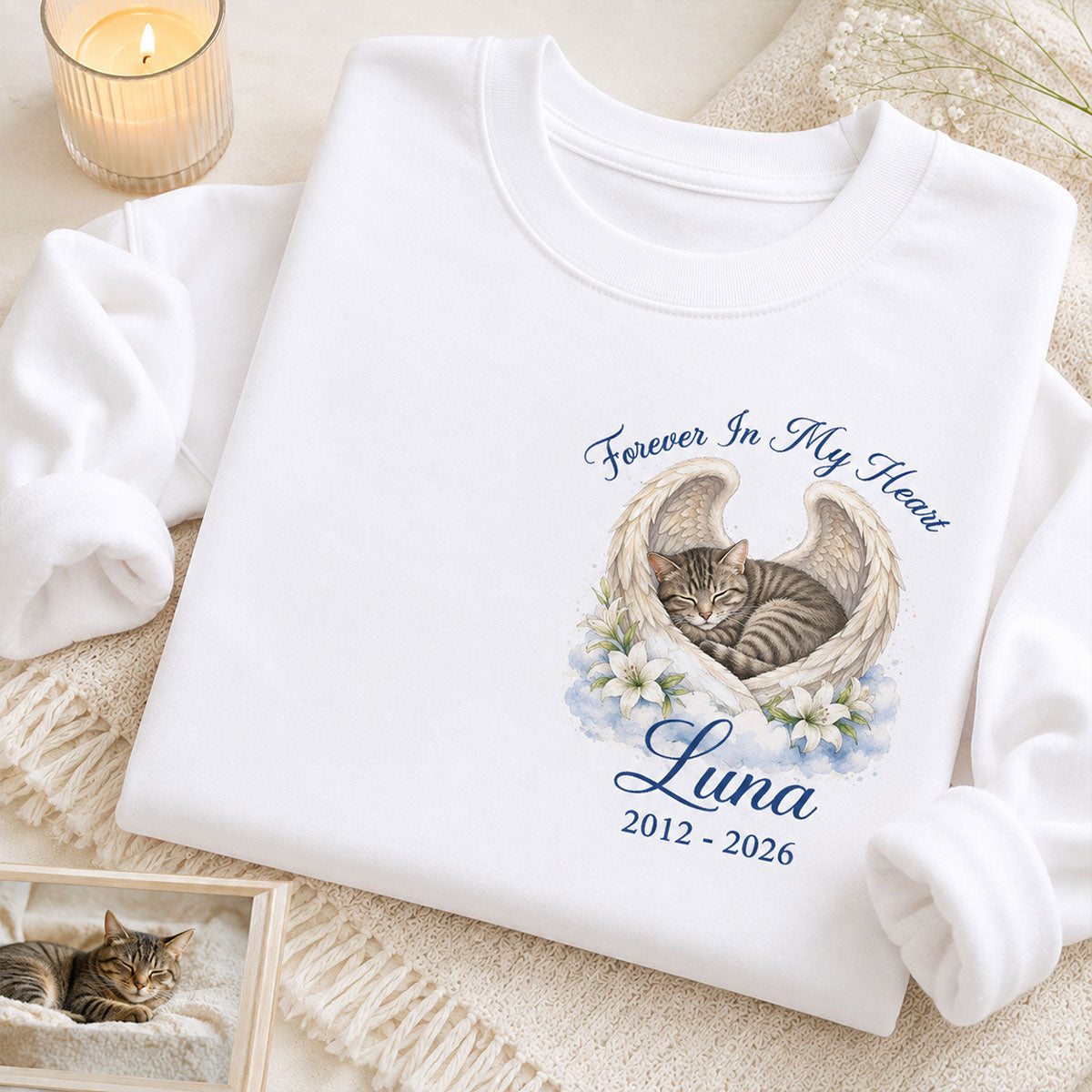 Memorial Upload Dog Cat Custom Photo - Personalized Shirt - Memorial Shirt, Sympathy, Remembrance Gift