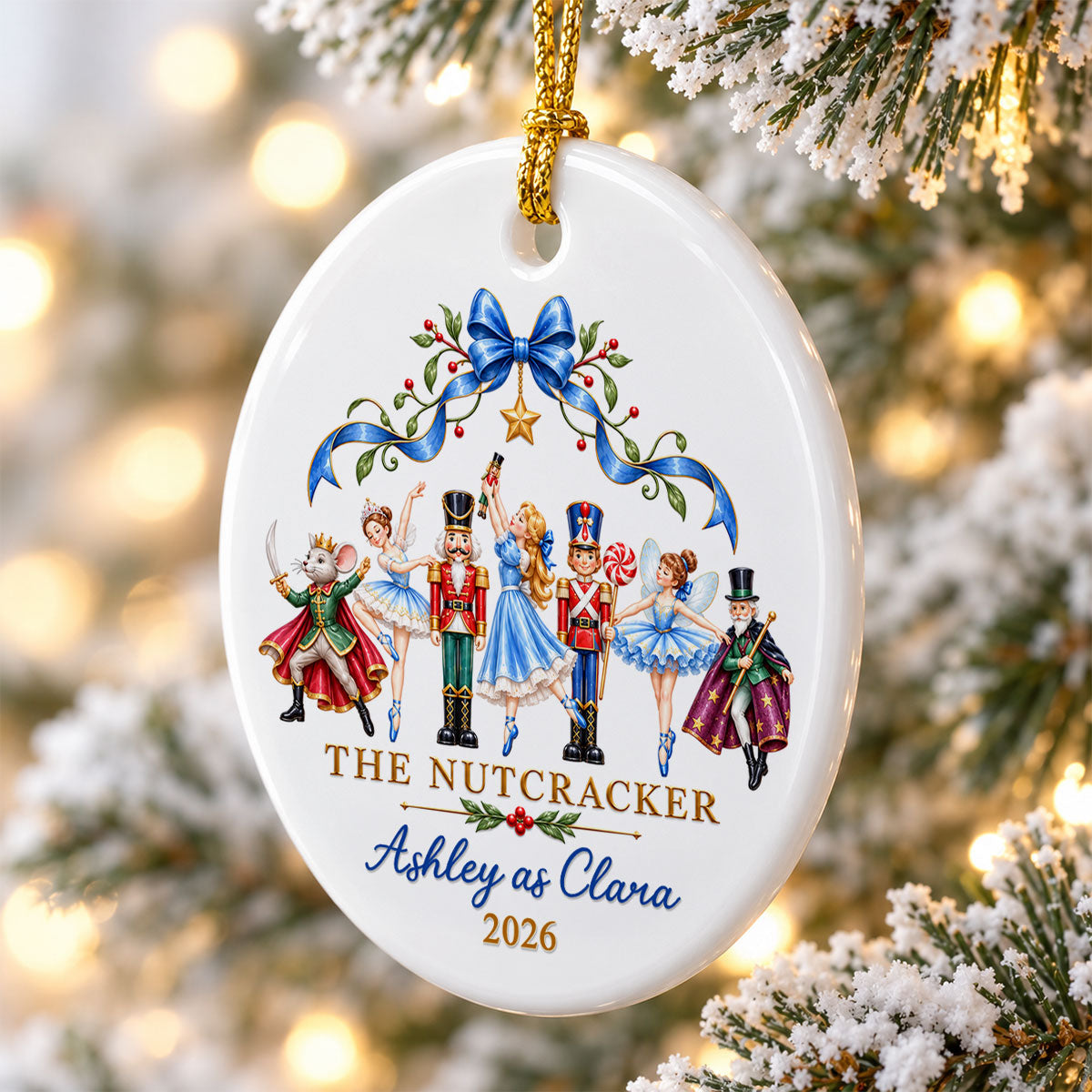 The Nutcracker Custom Name And Character - Personalized Ceramic Ornament - Christmas Gift For Ballet Dancers, Girls, Kids