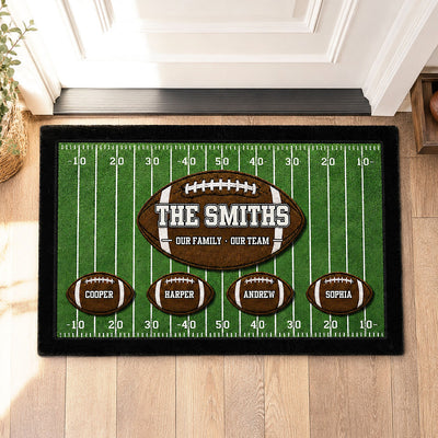 Our Family Our Team Football - Personalized Doormat - Gift for Football Families