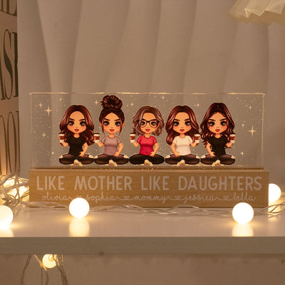 Like Mother Like Daughters Personalized Acrylic Block LED Night Light