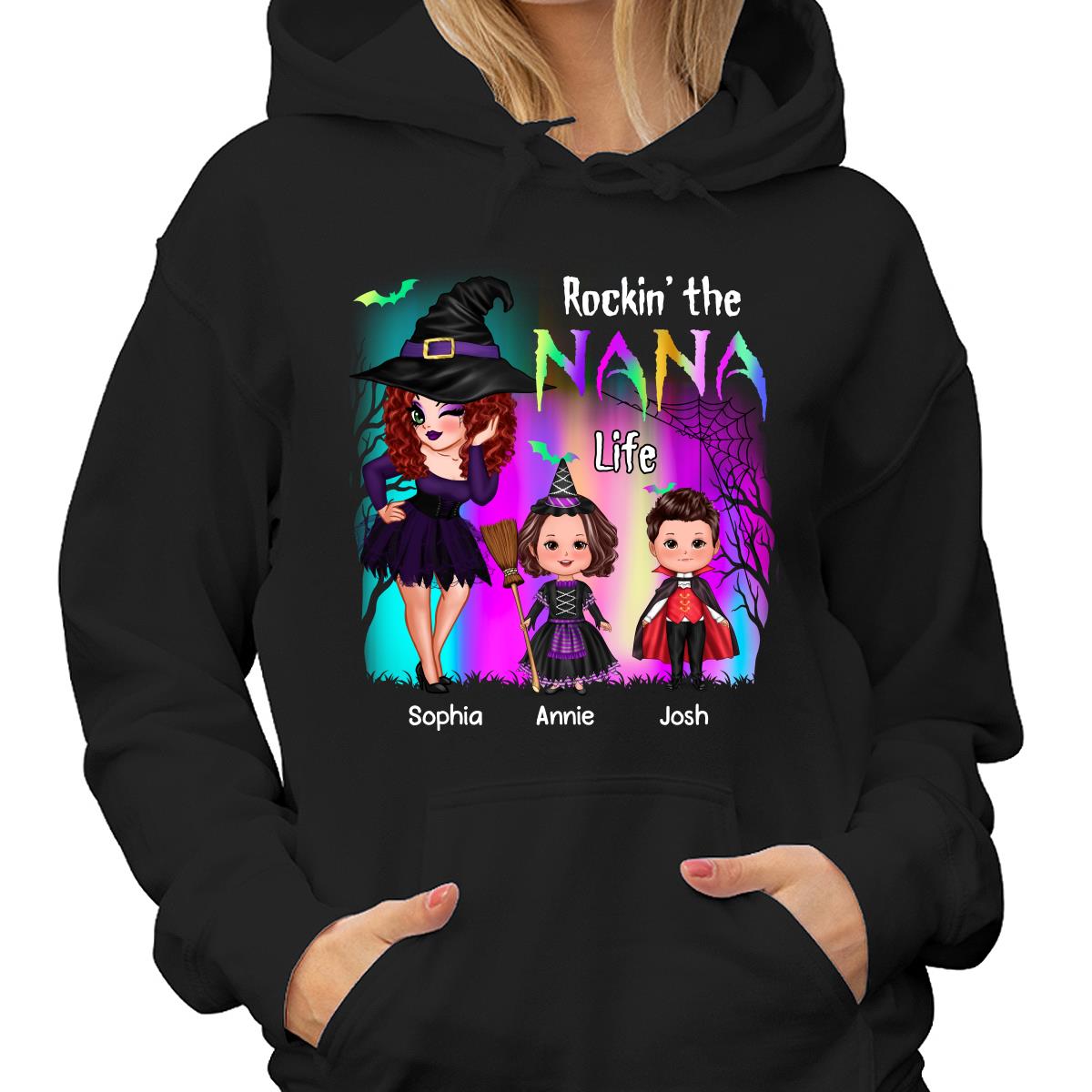 Rockin‘ The Nana Life Halloween Aurora Personalized Shirt