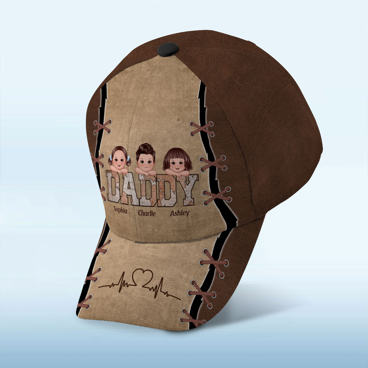Vintage Map Papa Grandpa Personalized Classic Cap, Gift For Grandpa